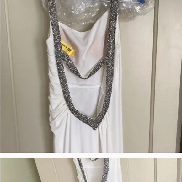 Beyond by Jovani White backless gown - Picture 3 of 9